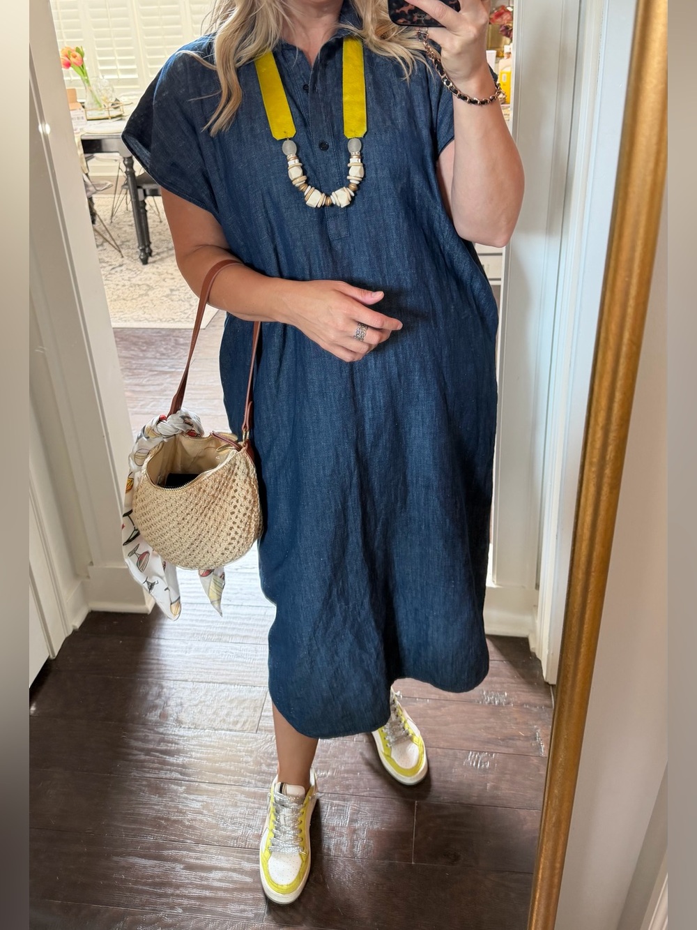 COS Oversized Denim Midi Shirt Dress, Size 6